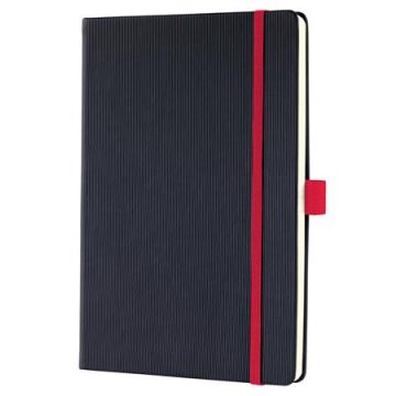   Jegyzetfüzet, exkluzív, A5, vonalas, 97 lap, keményfedeles, SIGEL "Conceptum Red Edition", fekete-piros