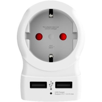   Adapter, Egyesült Királyságba utazóknak, USB, földelt, SKROSS
