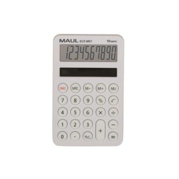   Számológép, asztali, 10 számjegy, MAUL "Eco MD 1", fehér
