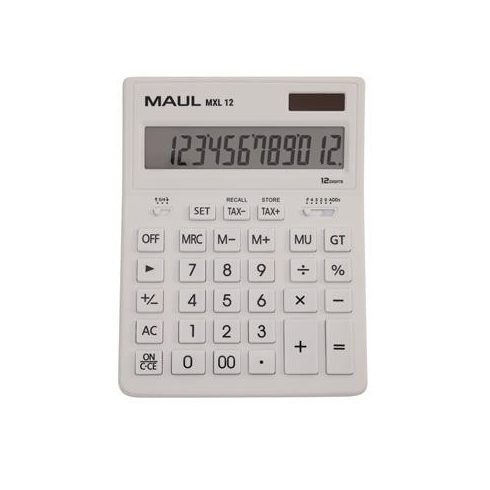 Számológép, asztali, 12 számjegy, MAUL "MXL 12", fehér