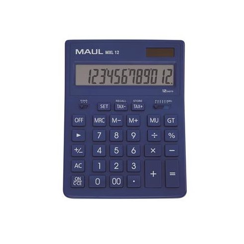 Számológép, asztali, 12 számjegy, MAUL "MXL 12", kék