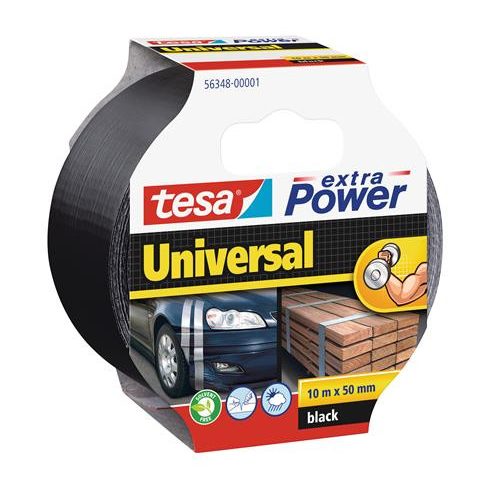 Ragasztószalag, 50 mm x 10 m, TESA "extra Power", fekete