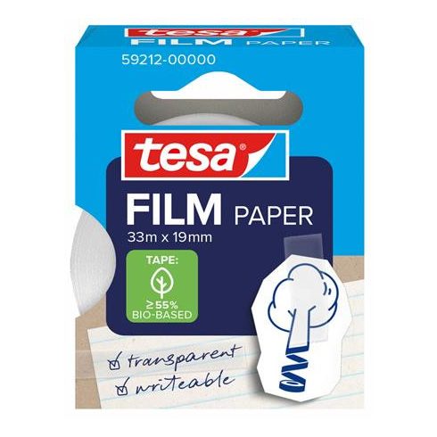 Ragasztószalag, írható, papír, 19 mm x 33 m, TESA "Tesafilm", átlátszó