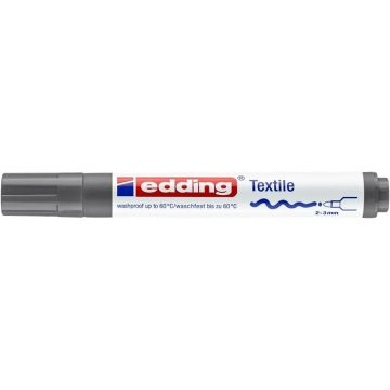   Textilmarker, 2-3 mm, kúpos, EDDING "4500", szürke