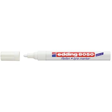   Gumijelölő marker, 2-4 mm, kúpos, EDDING "8050", fehér