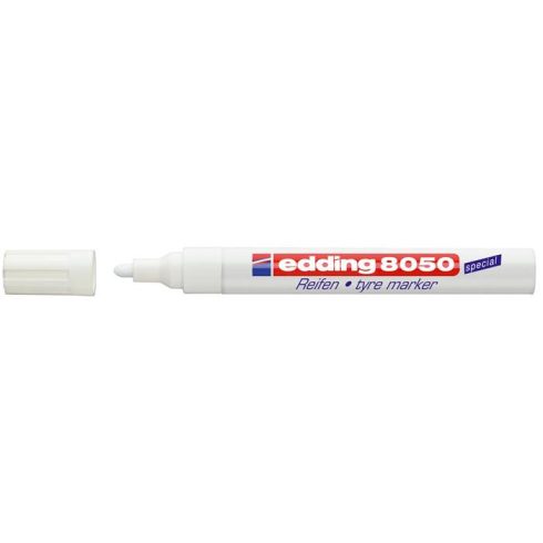 Gumijelölő marker, 2-4 mm, kúpos, EDDING "8050", fehér