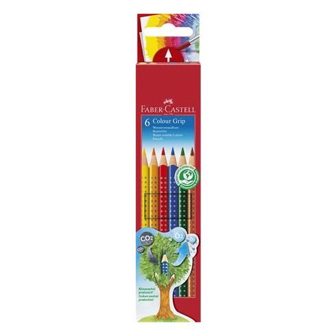 Színes ceruza készlet, háromszögletű, FABER-CASTELL "Grip 2001", 6 különböző szín