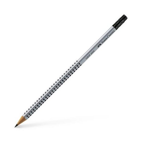 Grafitceruza radírral, B, háromszögletű, FABER-CASTELL "Grip 2001"