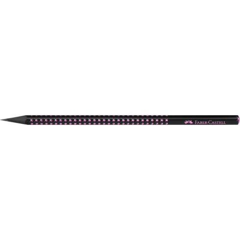 Grafitceruza, B, háromszögletű, FABER-CASTELL, "Sparkle Midnight", fekete/rózsaszín