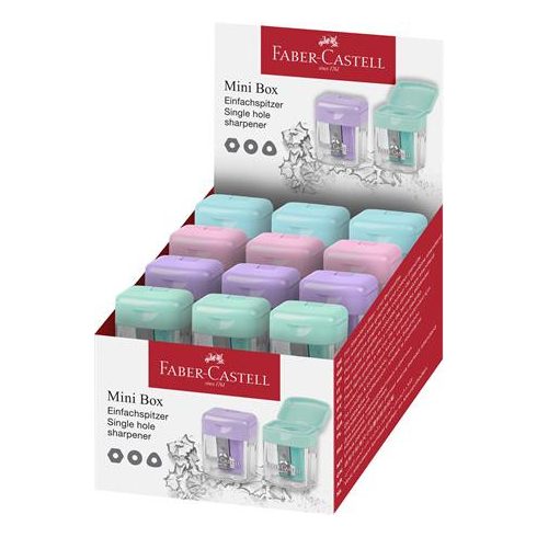 Hegyező, egylyukú, tartályos, display, FABER-CASTELL, pasztell színek
