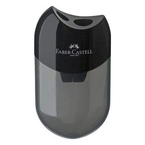 Hegyező, kétlyukú, tartályos, FABER-CASTELL, fekete