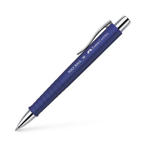 Golyóstoll, 0,5 mm, nyomógombos, kék tolltest, FABER-CASTELL "Poly Ball", kék