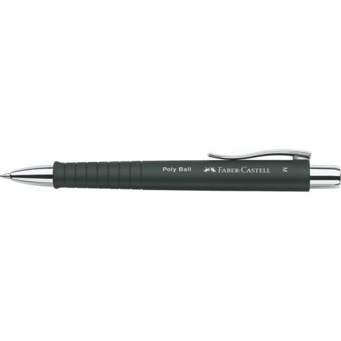 Golyóstoll, 0,7 mm, nyomógombos fekete tolltest, FABER-CASTELL "Poly Ball", kék