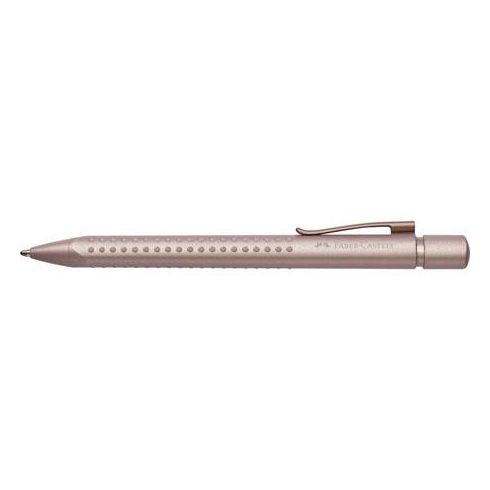 Golyóstoll, 0,5 mm, nyomógombos, rózsaszín tolltest, FABER-CASTELL "Grip 2010-M", kék