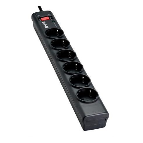 Elosztó, 6 aljzat, túlfeszültségvédő elosztó, EATON "Protection Strip"