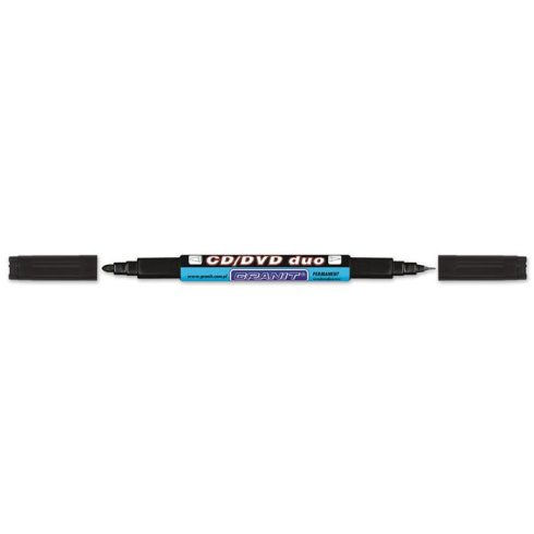 Alkoholos marker, CD/DVD, 0,4/1,5-2,5 mm, kúpos, kétvégű, GRANIT "Piccolo M830", fekete