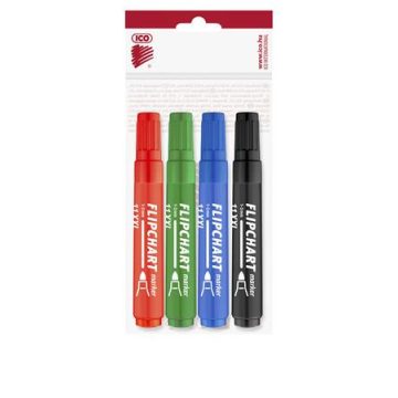   Flipchart marker készlet, 1-3 mm, kúpos, ICO "Artip 11 XXL", 4 különböző szín