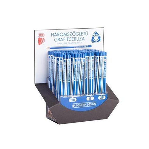 Grafitceruza display, háromszögletű, HB,B,2B, ICO "Signetta"