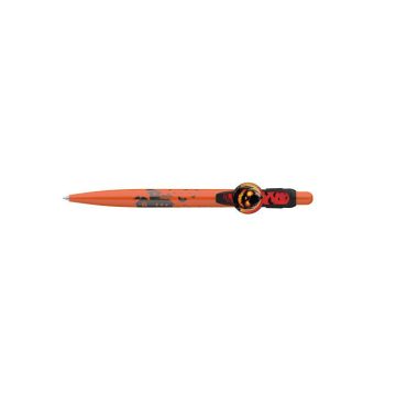   Golyóstoll, 0,8 mm, nyomógombos, narancssárga mintás tolltest, ICO "Halloween", kék