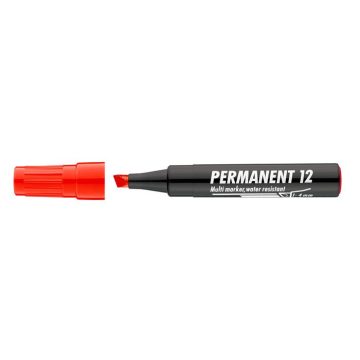   Alkoholos marker, 1-4 mm, vágott, ICO "Permanent 12", piros