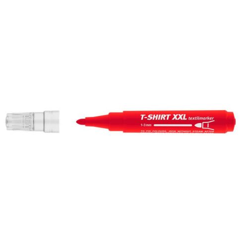 Textilmarker, 1-3 mm, kúpos, ICO "XXL T-Shirt", piros