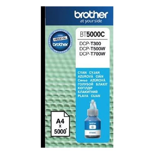 BT5000C Tinta DCP T-300, 500W, 700W nyomtatókhoz, BROTHER, cián, 5k