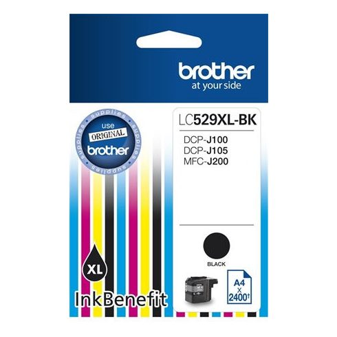 LC529XLB Tintapatron DCP-J100, J105 nyomtatóhoz, BROTHER, fekete, 2400 oldal