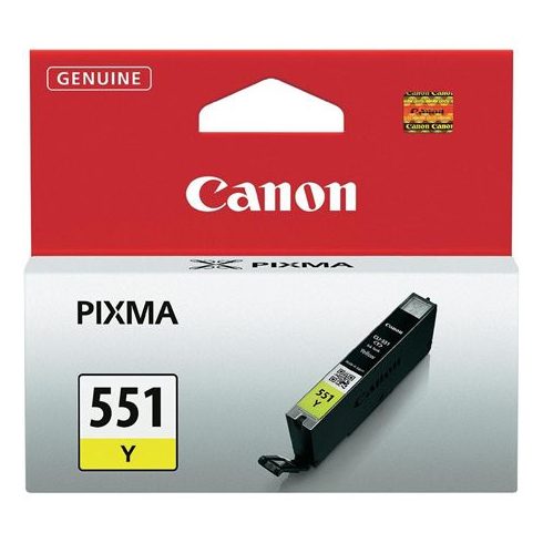CLI-551Y Tintapatron Pixma iP7250, MG5450 nyomtatókhoz, CANON, sárga, 7ml