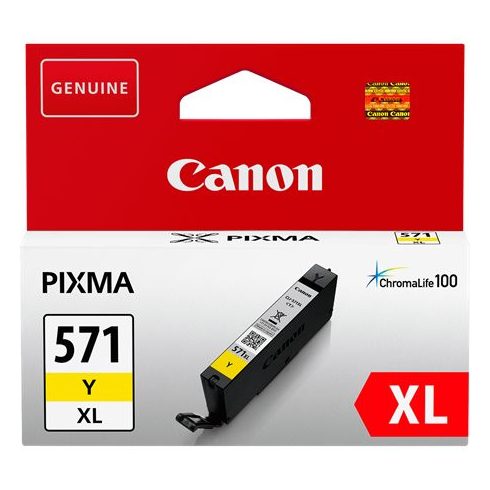 CLI-571YXL Tintapatron Pixma MG5750, 6850,7750 nyomtatókhoz, CANON, sárga, 11 ml