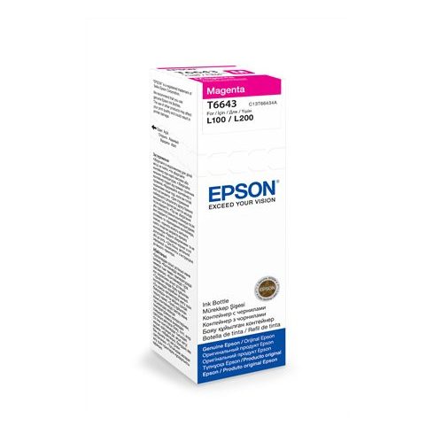 T66434A10 Tinta L100, 200mfp nyomtatókhoz, EPSON, magenta, 70ml