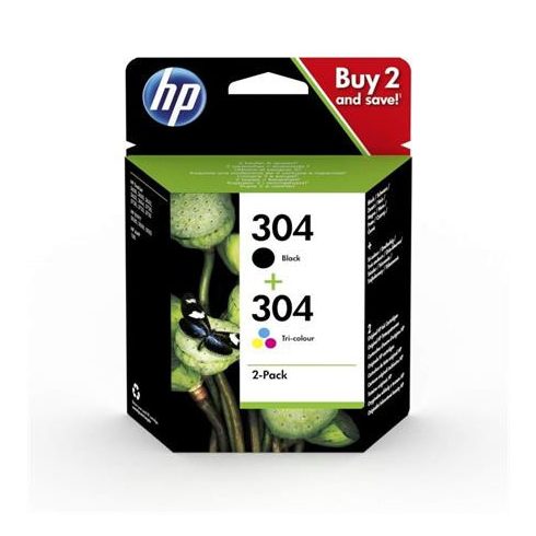 3JB05AE Tintapatron multipack Deskjet 2620, 2630 nyomtatókhoz, HP 304, fekete+színes, 120+100 oldal