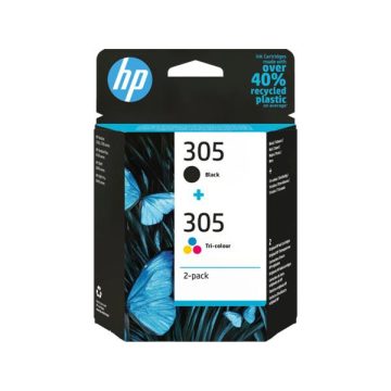  6ZD17AE Tintapatron multipack Deskjet 2320,2710, 4120 nyomtatókhoz, HP 305, fekete, színes, 120+100 oldal