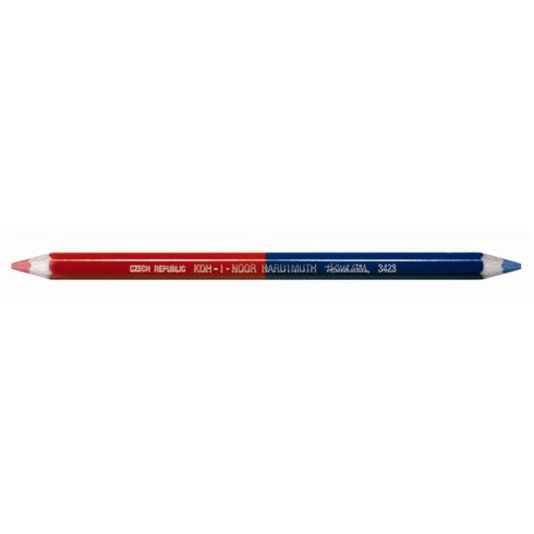 Postairón, hatszögletű, vastag, KOH-I-NOOR "3423", piros-kék