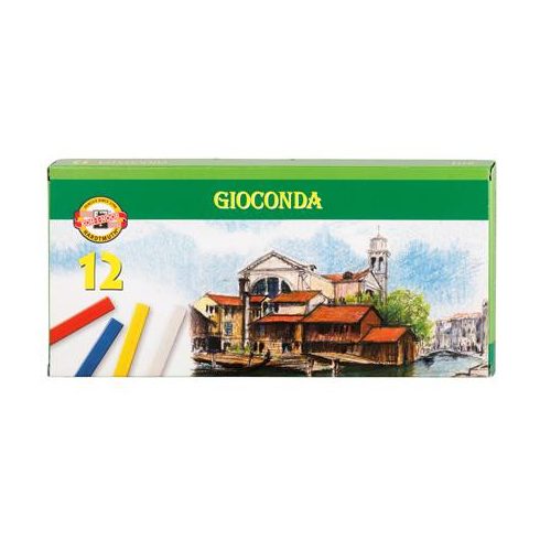 Pasztellkréta, kemény, KOH-I-NOOR "Gioconda 8112/6", 12 különböző szín