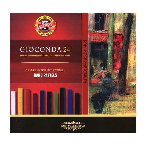 Pasztellkréta, kemény, KOH-I-NOOR "Gioconda 8114/24", 24 különböző szín