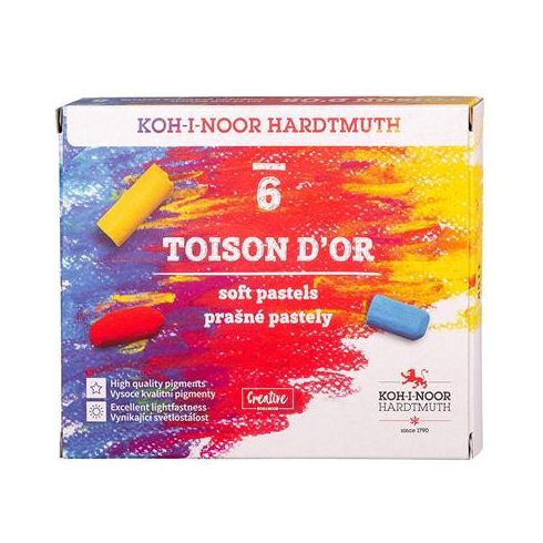 Porpasztell-kréta, puha, KOH-I-NOOR "Toison 8511/6", 6 különböző szín