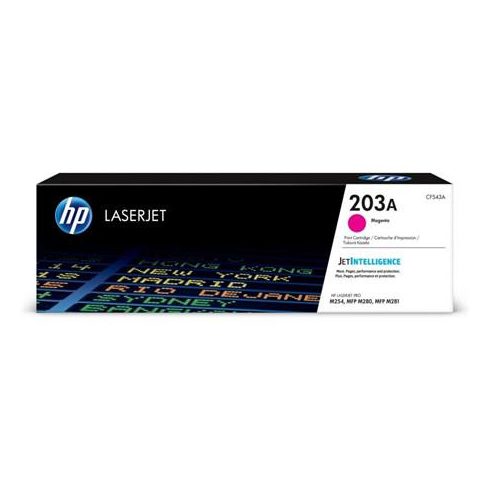 CF543A Lézertoner HP ColorLaserJet Pro MFP M280nw, MFP M281fdn, MFP M281fdw nyomtatókhoz, HP 203A, magenta, 1,3k