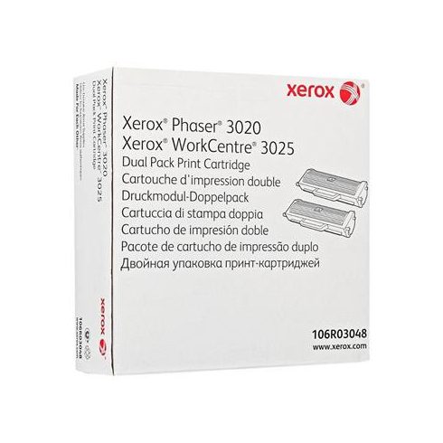 106R03048 Lézertoner Phaser 3020NI, WC3025NI nyomtatóhoz, XEROX, fekete, 2*1,5k