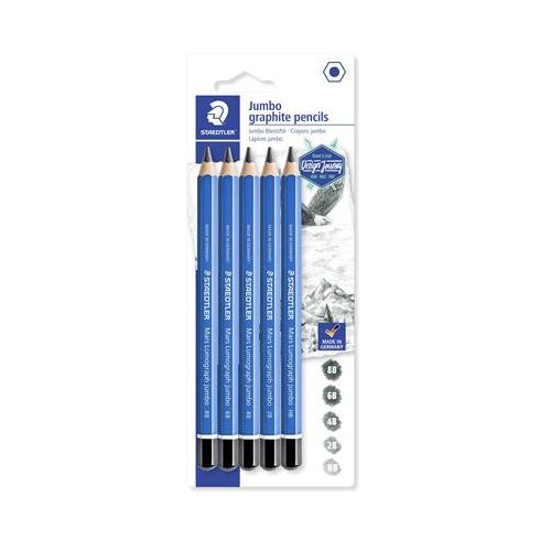 Grafitceruza készlet, jumbo, hatszögletű, STAEDTLER " Mars Lumograph Jumbo 100J", 5 különböző keménység