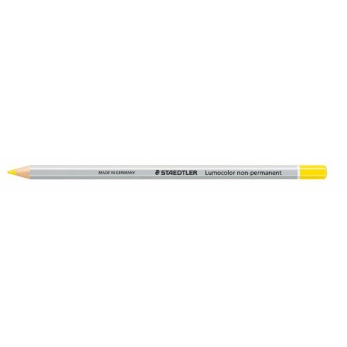 Jelölőceruza, hatszögletű, mindenre író, lemosható (omnichrom), STAEDTLER "Lumocolor 108", sárga