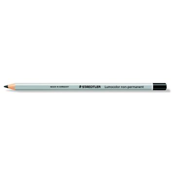   Jelölőceruza, hatszögletű, mindenre író, lemosható (omnichrom), STAEDTLER "Lumocolor 108", fekete