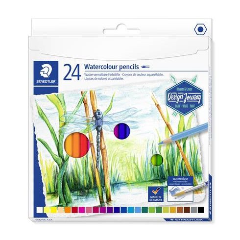 Akvarell ceruza készlet, hatszögletű, STAEDTLER® "146 10C", 24 különböző szín