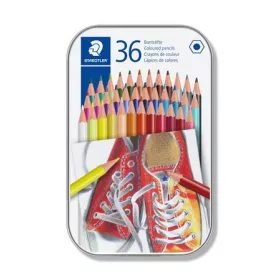   Buntstiftset, sechseckig, in Metalldose, STAEDTLER „175“, 36 verschiedene Farben