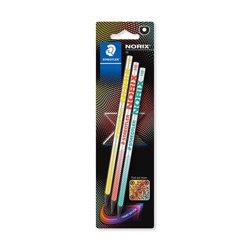 Grafitceruza készlet, HB, STAEDTLER "Norix® 181", 3 különböző szín