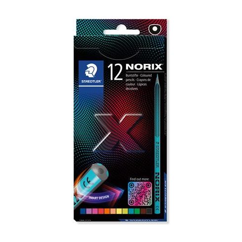Színes ceruza készlet, STAEDTLER "Norix® 186", 12 különböző szín