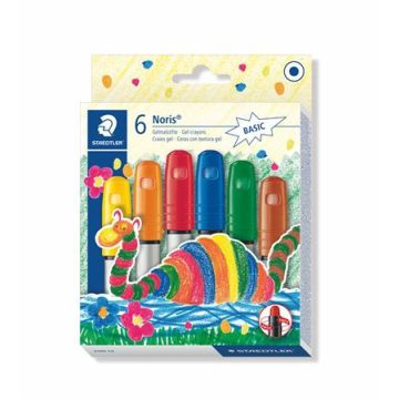   Zsírkréta, zselés, STAEDTLER "Noris 2390", 6 különböző szín