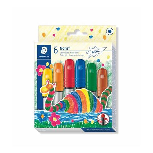 Zsírkréta, zselés, STAEDTLER "Noris 2390", 6 különböző szín