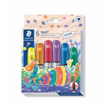   Zsírkréta, zselés, STAEDTLER "Noris 2390", 6 csillogó szín
