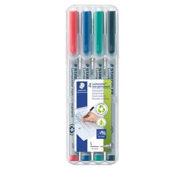  Alkoholmentes marker készlet, OHP, 0,4 mm, STAEDTLER "Lumocolor® 311 S", 4 különböző szín