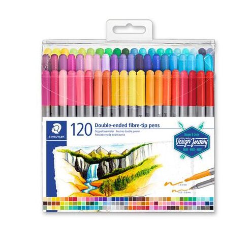 Filctoll készlet, 0,8/3,0 mm, kétvégű, STAEDTLER® "3200", 120 különböző szín